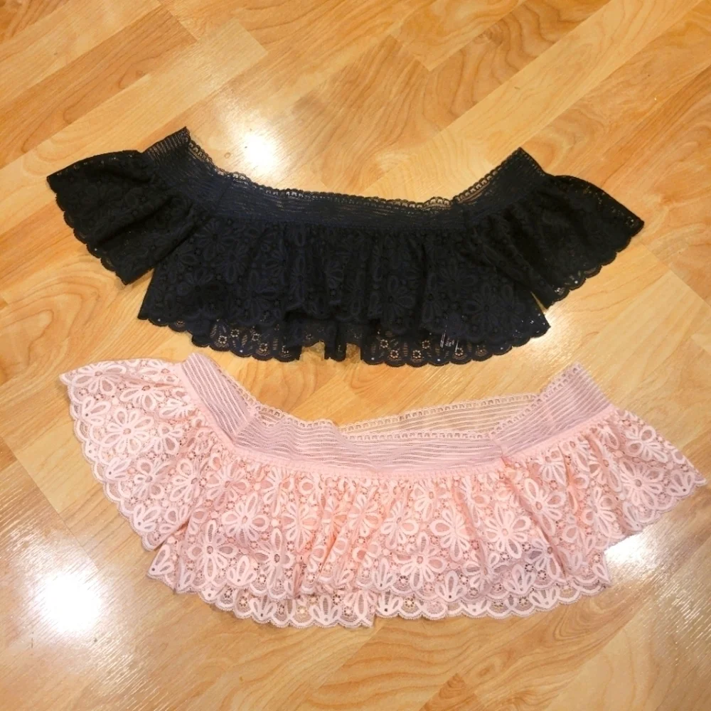 Victoria's Secret Lace Off The Shoulder Flounce Bralette Bundle Size Small